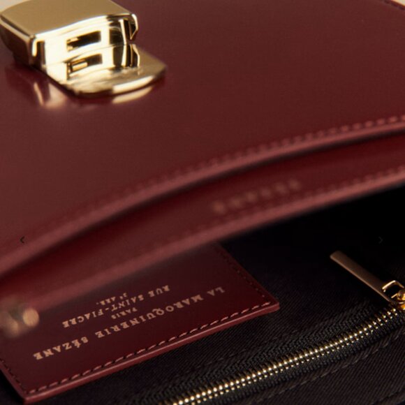 Sezane Claude Bag Glossy Burgundy - Size TU - Picture 4 of 5